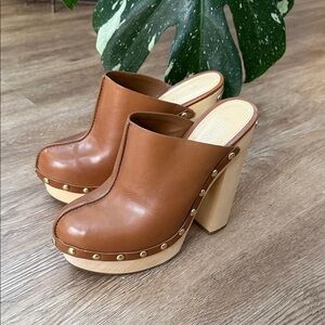 MICHAEL Michael Kors Tan Leather Studded Mules